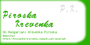 piroska krevenka business card